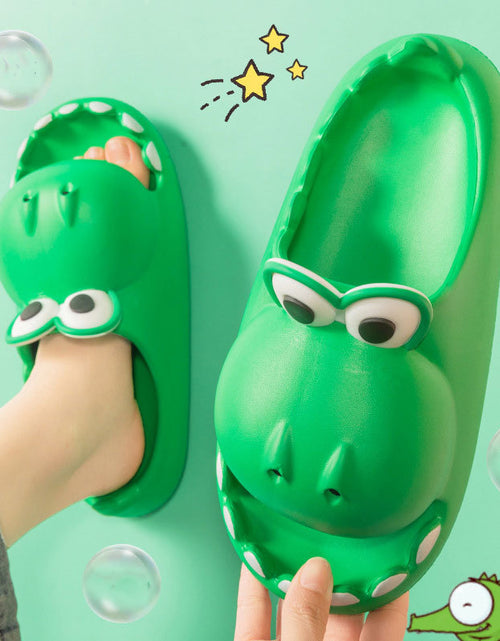 Load image into Gallery viewer, Kids Dinosaur Slippers Wholesale Summer Cartoon Parent Child Outdoor Home EVA Sandals Women Men Kids Cute Slippers Baby Shoes
