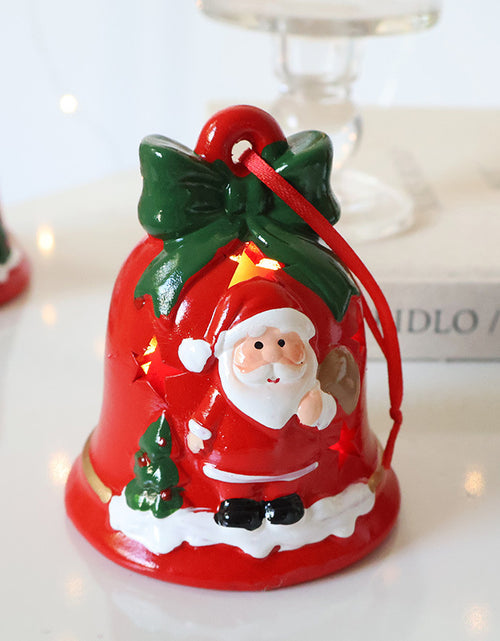 Bild in Galerie-Viewer laden, Weihnachtsmann Hohl Ambiente Licht Weihnachtsbaum Glocke Dekorative Anhänger
