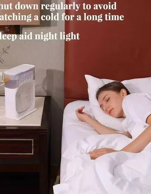 Bild in Galerie-Viewer laden, Water Mist Electric Fan Air Humidifier LED Night Light Suitable for Families Portable Air Conditioner Triple Cooler Cooling Home

