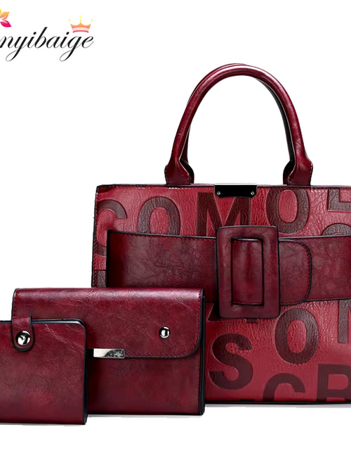 Load image into Gallery viewer, 3-Piece Set Ladies Handbag Luxury Brand Pu Leather Handbags Fashion Shoulder Crossbody Bags for Women 2023 New Tote Bag Bolsos
