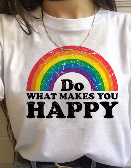 Cargar imagen en el visor de la galería, Camisetas para mujer Camiseta de manga corta para mujer Orgullo Gay Arcoiris Novias
