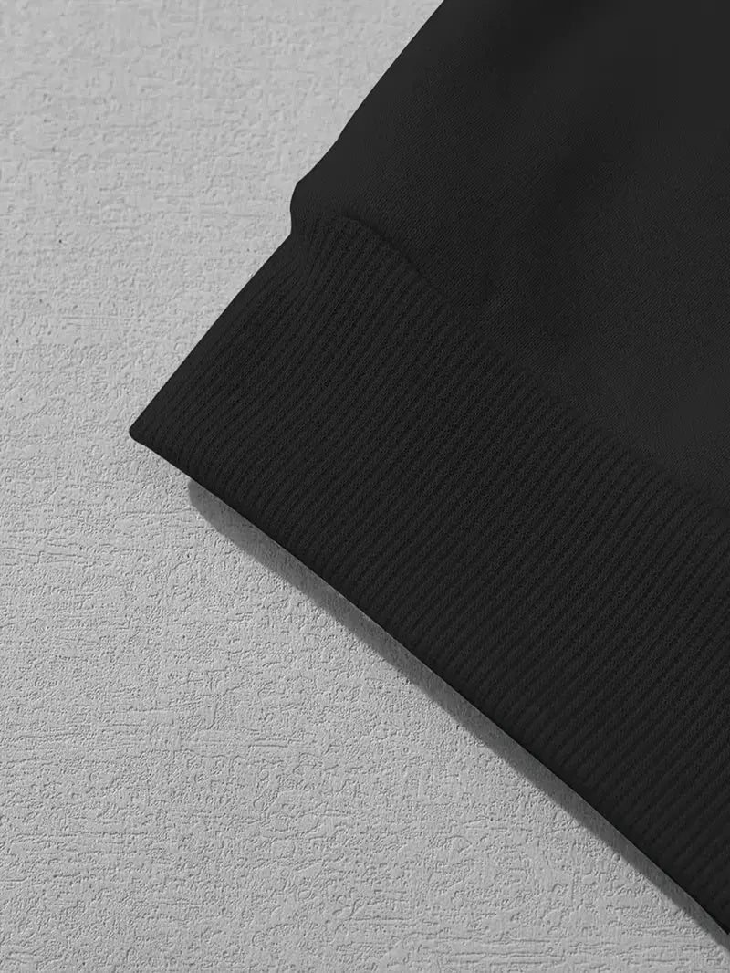 Sudadera con capucha versátil para estudiantes femeninas, blusa negra holgada con mangas largas