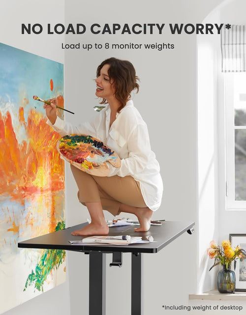 Cargar imagen en el visor de la galería, Height Adjustable Electric Standing Desk, 48 X 24 Inches Sit Stand up Desk, Memory Computer Home Office Desk (Black)

