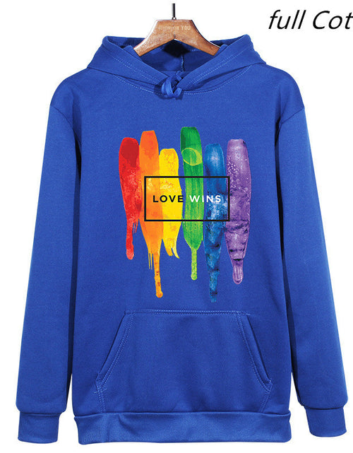 Cargar imagen en el visor de la galería, Sudaderas con capucha de algodón polar con el orgullo LGBT para hombre Sudaderas con capucha Man Love Wins Sudaderas con capucha Sudadera con capucha de cómics 
