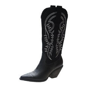 Net Red Embroidered Womens Western Cowboy Boots
