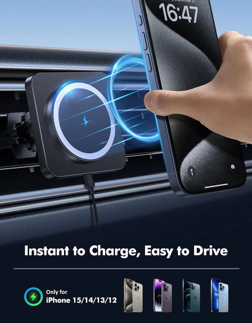 Load image into Gallery viewer, Magnetic Wireless Car Charger Mount -  Car Accessories Mag-Safe Charger, Car Phone Holder Mount for Iphone 16/15/14/13/12 Pro/Pro Max/Mini, Black
