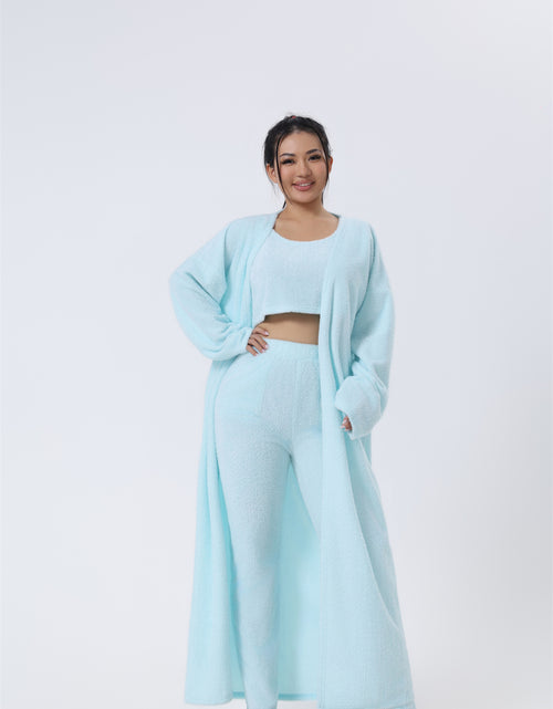 Bild in Galerie-Viewer laden, Gemütliches Pyjama-Set, 3-teiliges Lounge-Set, süße Loungewear, warme Anzug-Sets, passendes Set, Lounge-Set, 3-teiliges Hosen-Set, Damen-Winterkleid

