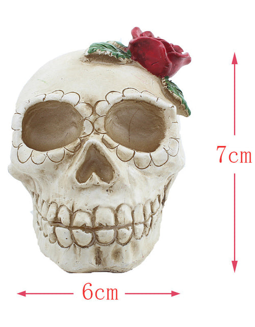 Load image into Gallery viewer, Skull Lamp Resin Ghost Skeleton Head LED Electronic Candle Light Haunted House Halloween Party Scene Props Lamp
