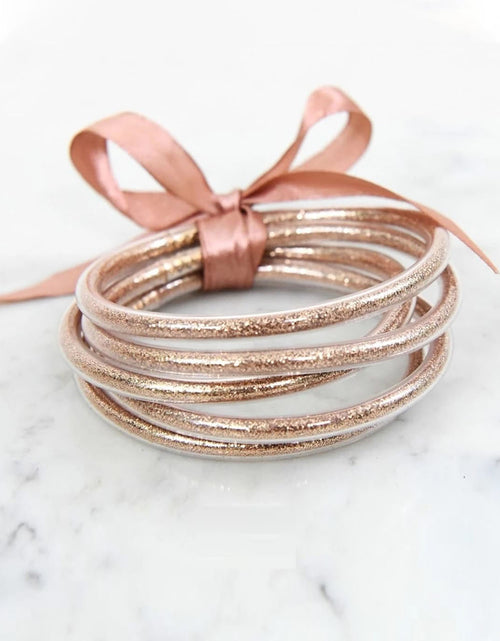 Load image into Gallery viewer, Apricot Glitter Bowknot Layered Jelly Bracelet
