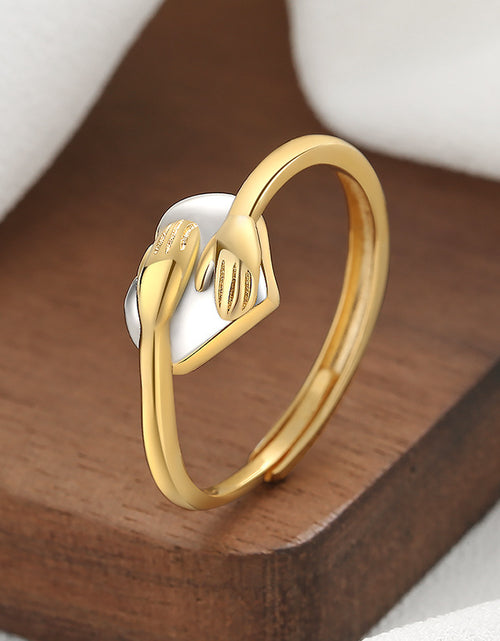 Load image into Gallery viewer, Hug Love Heart-shaped Ring Fashion Simple Rings For Valentine&#39;s Day
