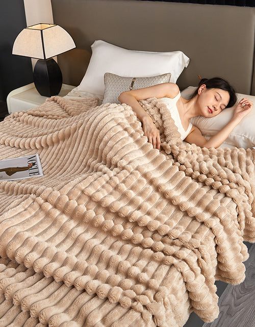 Load image into Gallery viewer, Double-sided Rabbit Plush Blanket Home Nap Office Blanket
