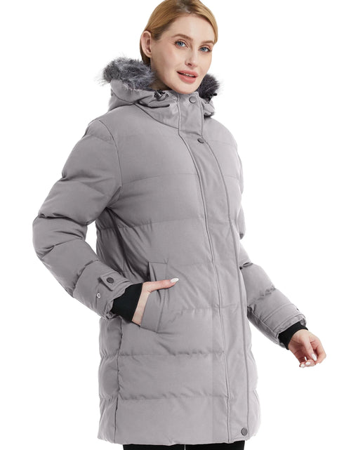 Load image into Gallery viewer, Women&#39;S Recycled Winter Coat Winter Jacket Warm Puffer Coat Black M
