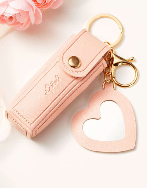 Bild in Galerie-Viewer laden, Apricot Pink Portable Lipstick Pocket Heart Decoration Keychain
