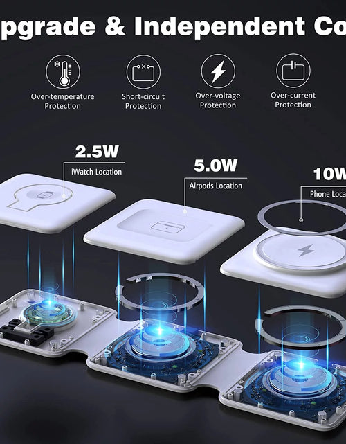 Load image into Gallery viewer, Magnetic Wireless Charger for Iphone: Fodable 3 in 1 Charging Station for Apple Multiple Devices - Travel Charging Pad Dock for Iphone 15 14 13 12 Pro Max plus &amp; Airpod
