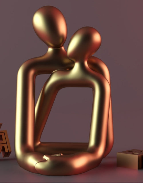 Bild in Galerie-Viewer laden, Herzerwärmende Statue aus Kunstharz eines Liebespaars – ein zeitloser, moderner Akzent zur Inneneinrichtung für Bücherregale, Büroschreibtische und Nachttische. Geschenk zum Valentinstag.
