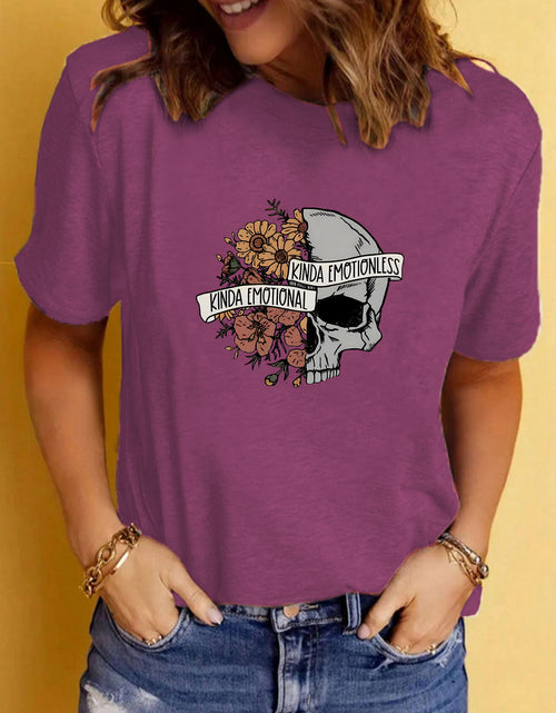 Load image into Gallery viewer, Women&#39;s Graphic Print Crew Neck Short-sleeved T-shirt
