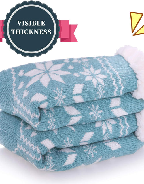Cargar imagen en el visor de la galería, Women&#39;S Winter Super Soft Warm Cozy Fuzzy Snowflake Deer Fleece-Lined with Grippers Slipper Socks
