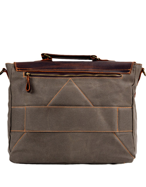 Load image into Gallery viewer, Waterproof Canvas Stitching Leather Briefcase Handbag
