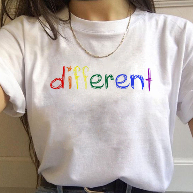 Camisetas para mujer Camiseta de manga corta para mujer Orgullo Gay Arcoiris Novias