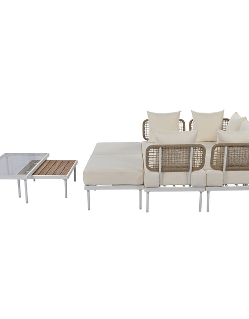 Load image into Gallery viewer, TREXM 8-Piece Patio Sectional Sofa Set With Tempered Glass Coffee Table And Wooden Coffee Table For
