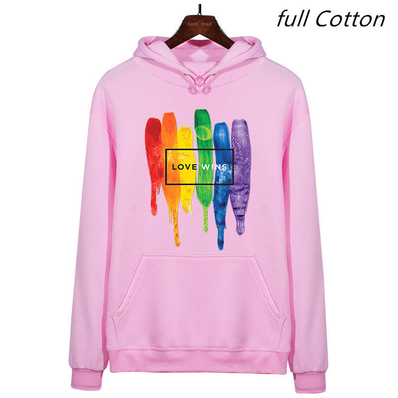 Sudaderas con capucha de algodón polar con el orgullo LGBT para hombre Sudaderas con capucha Man Love Wins Sudaderas con capucha Sudadera con capucha de cómics 