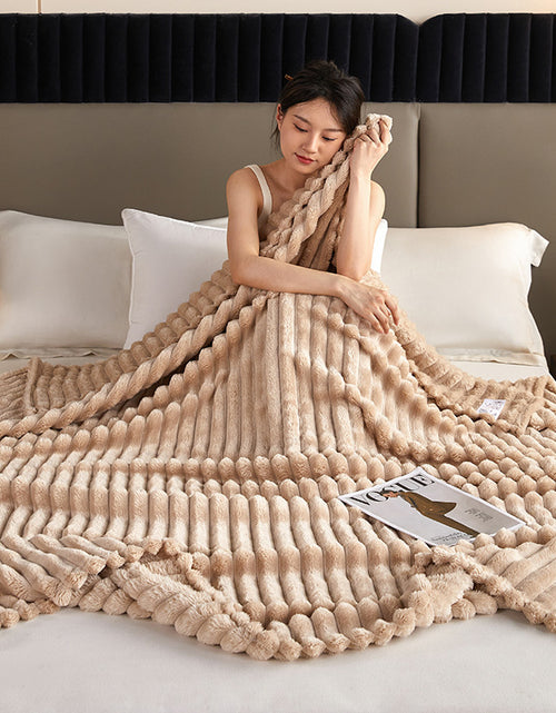 Load image into Gallery viewer, Double-sided Rabbit Plush Blanket Home Nap Office Blanket
