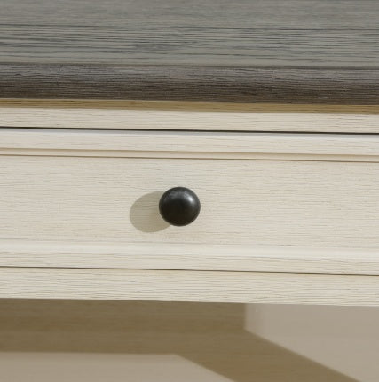 Dark Grey MDF Top And White Oak Drawer Living Room Storage Table