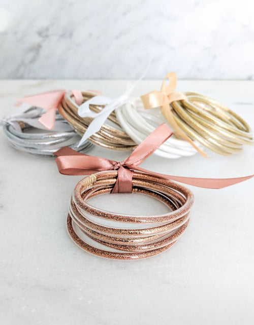 Load image into Gallery viewer, Apricot Glitter Bowknot Layered Jelly Bracelet
