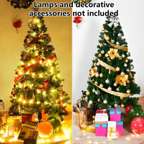 Load image into Gallery viewer, 6ft Premium Christmas Tree, Pine Hinged Artificial Holiday Tree Tips, Metal Base  Green
