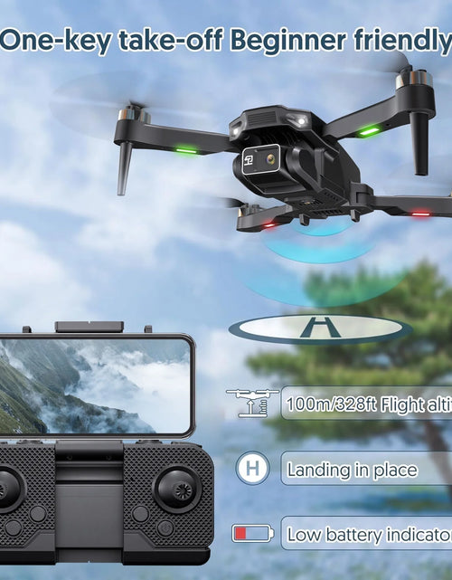 Cargar imagen en el visor de la galería, H16 Drone with Camera for Adults 4K, Foldable Drone for Beginners with Brushless Motor, Optical Flow Positioning, with 2 Batteries and Carrying Case
