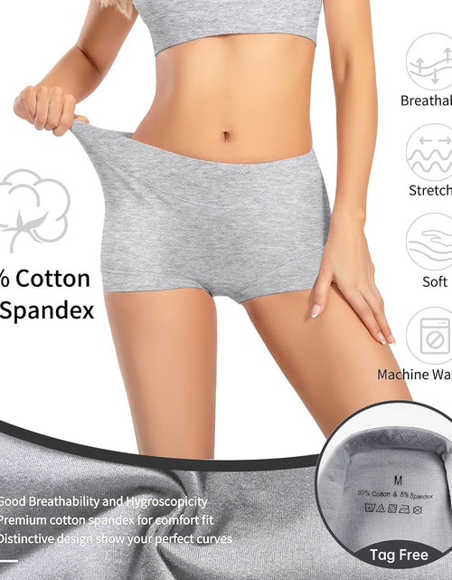 Bild in Galerie-Viewer laden, Comfortable Cotton Underwear for Women, High Waisted Boy Shorts Panties,Womens Boxer Briefs Pack,S-5Xl plus Size
