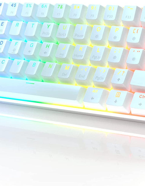 Bild in Galerie-Viewer laden, GK61 Mechanical Gaming Keyboard - 61 Keys Multi Color RGB Illuminated LED Backlit Wired Programmable for Pc/Mac Gamer (Gateron Optical Brown, White)
