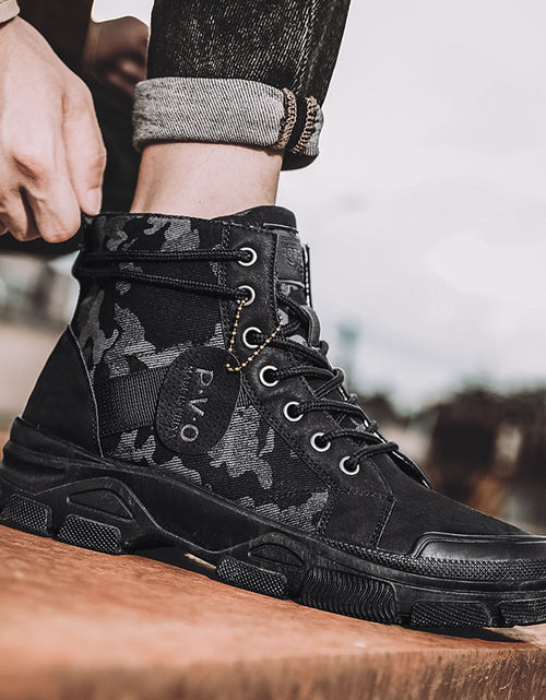 Load image into Gallery viewer, New Canvas High-top Tooling Retro Outdoor Hiking Boots
