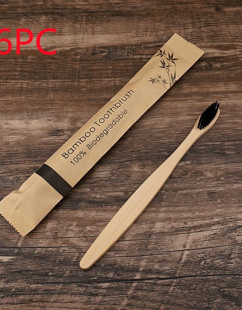 Load image into Gallery viewer, Flat Bamboo Toothbrush Kraft Paper Bag Toothbrush
