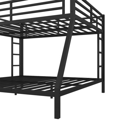 Bild in Galerie-Viewer laden, Metal Queen Over King Bunk Bed For Teens And Adults,Space-Saving Noise Reduced No Box Spring Needed, Black
