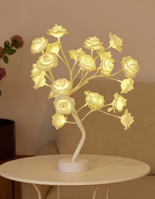 Cargar imagen en el visor de la galería, USB Battery Operated LED Table Lamp Rose Flower Bonsai Tree Night Lights Garland Bedroom Decoration Christmas Lights Home Decor
