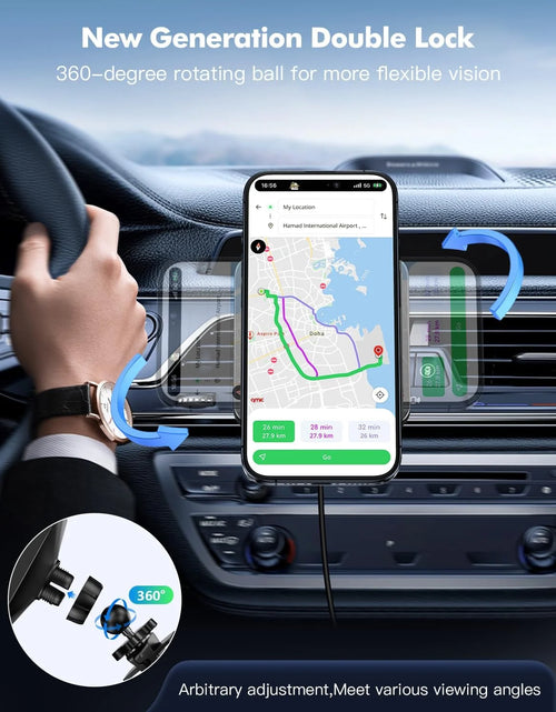 Load image into Gallery viewer, Magnetic Wireless Car Charger Mount -  Car Accessories Mag-Safe Charger, Car Phone Holder Mount for Iphone 16/15/14/13/12 Pro/Pro Max/Mini, Black
