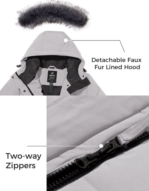 Load image into Gallery viewer, Women&#39;S Recycled Winter Coat Winter Jacket Warm Puffer Coat Black M

