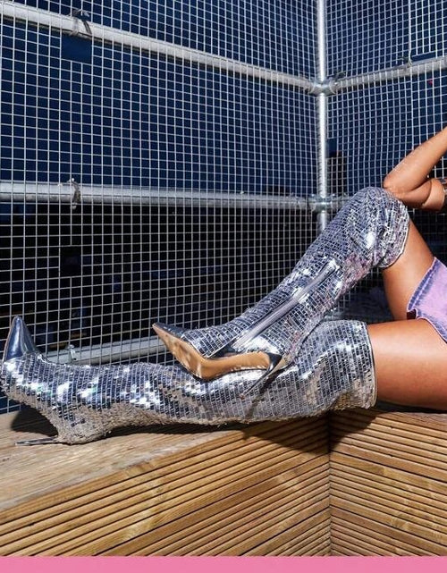 Load image into Gallery viewer, Fashionable Sequins Over-the-knee Boots Women
