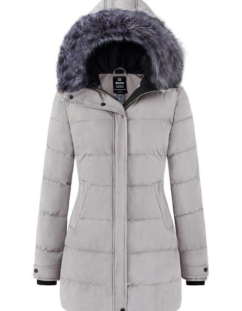 Load image into Gallery viewer, Women&#39;S Recycled Winter Coat Winter Jacket Warm Puffer Coat Black M
