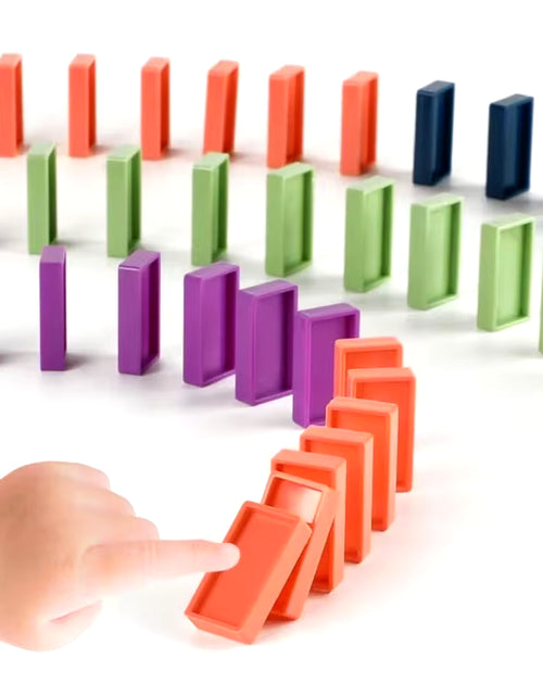 Cargar imagen en el visor de la galería, Domino Children&#39;S Puzzle Building Blocks Automatically Put Small Train Chain Reaction Mechanism
