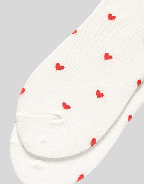 Cargar imagen en el visor de la galería, White Heart Pattern Casual Cotton Socks
