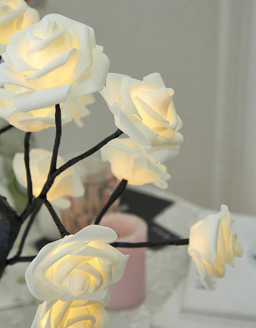 Cargar imagen en el visor de la galería, USB Battery Operated LED Table Lamp Rose Flower Bonsai Tree Night Lights Garland Bedroom Decoration Christmas Lights Home Decor
