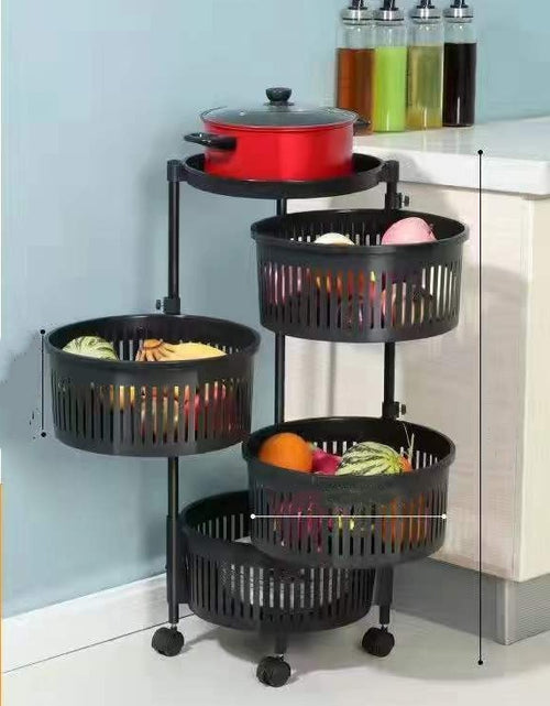 Load image into Gallery viewer, Kitchen Shelving New Household Multilayer Rotating Floor-To-Ceiling Storage Shelving
