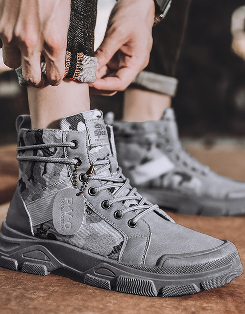 Load image into Gallery viewer, New Canvas High-top Tooling Retro Outdoor Hiking Boots

